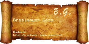 Breslmayer Géza névjegykártya